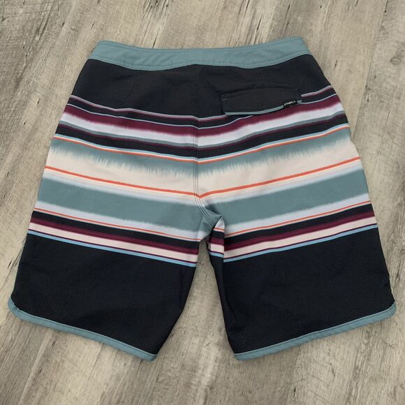 O'Neill Mens Hyperfreak Board Shorts Swim Trunks Multi Stripe Stretch Sz 29 - Picture 3 of 6